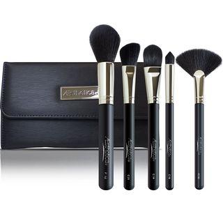 Aesthetica Cosmetics - 5 Piece Pro Brush Set With Pouch 5 Brushes Set