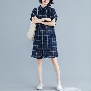 Retro Plaid Short-sleeve Shirt