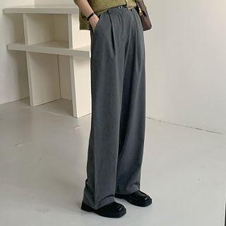 Straight Leg Dress Pants Gray - One Size