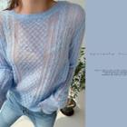 See-through Cable Sweater