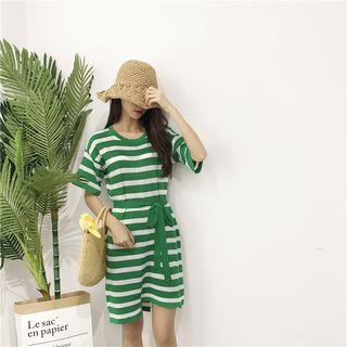 Tie-waist Short-sleeve T-shirt Dress