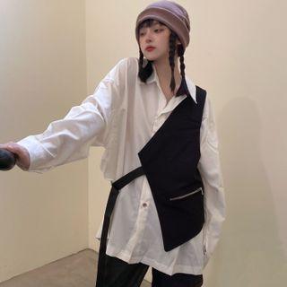 Plain Shirt / Asymmetrical Vest