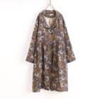 Floral Print Shirtdress Coffee - One Size