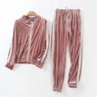 Set: Zip Velvet Jacket + Sweatpants