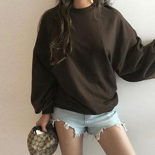 Crew-neck Balloon-sleeve Sweatshirt