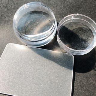 Set: Nail Art Tool Silicone Stamp + Stainless Steel Scraper Nail Stamp + Nail Mold - Gj-289 - One Size