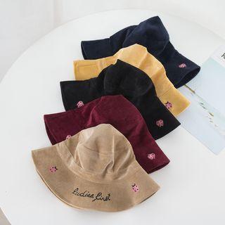 Embroidered Lettering & Ladybird Bucket Hat