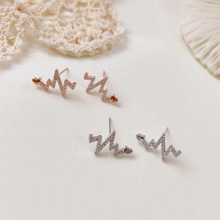 Rhinestone Heartbeat Earring