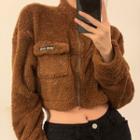 Long Sleeve Furry Crop Jacket