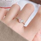 Heart Open Ring Ring - Pink & Silver - One Size