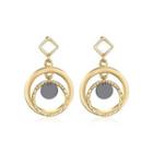 Fashion Simple Plated Gold Geometric Circle Earrings Golden - One Size