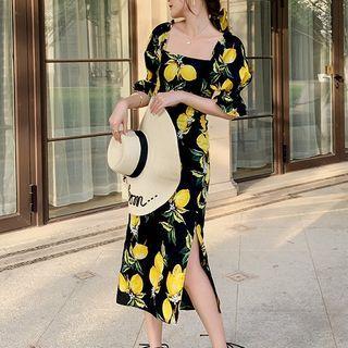 Printed Off Shoulder Midi Dress