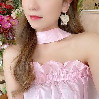 Flower Alloy Dangle Earring D1497-1 - 1 Pair - Flower - Pale Yellow - One Size
