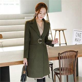 Metal-trim Single-breasted Coat