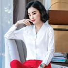 Long-sleeve One Buttoned Shirt / Dress Pants / Set