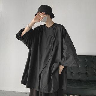 Asymmetrical Elbow-sleeve Shirt