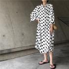 Dot Loose-fit 3/4-sleeve Shirtdress