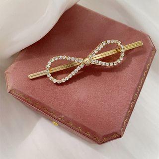 Rhinestone Ribbon Hair Clip As Shown In Figure - One Size