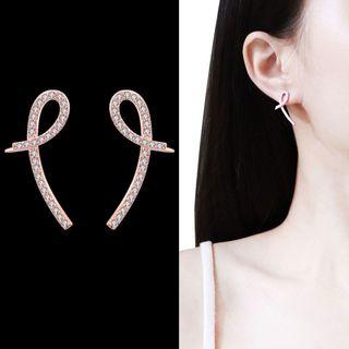 Rhinestone Earring 1 Pair - Sterling Silver Needle - Drop Earring - One Size