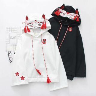 Short-sleeve Embroidered Hoodie / Embroidered Hoodie