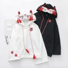 Short-sleeve Embroidered Hoodie / Embroidered Hoodie