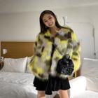 Multicolor Faux-fur Jacket Yellow - One Size