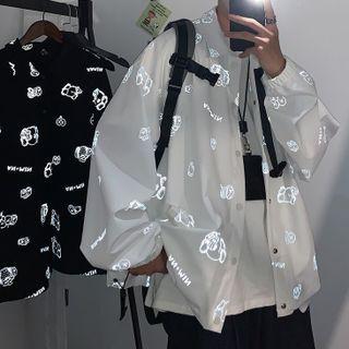 Long-sleeve Reflective Print Jacket