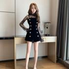 Set: Long-sleeve Top + Spaghetti Strap Playsuit