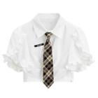 Short-sleeve Ruffled Crop Shirt