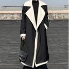 Color Block Mock Two Piece Trench Coat