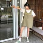 Set Of 2: Short-sleeve T-shirt + Sleeveless Drawstring Dress