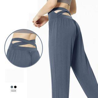 High-waist Cross-strap Sweatpants