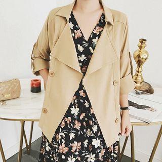 Double-buttoned Cropped Trench Jacket