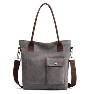 Pocket-detail Canvas Tote Bag