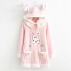 Rabbit Embroidery Long Hoodie