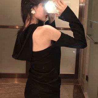 Plain Backless Halter Top Black - One Size