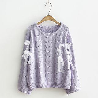 Ribbon Cable Knit Sweater