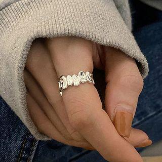 Bow / Textured Sterling Silver Open Ring