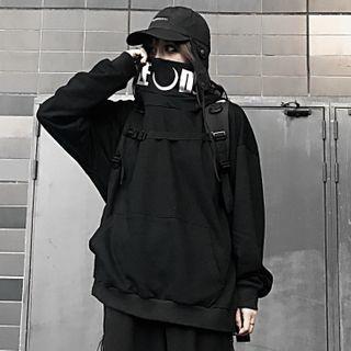 High Neck Reflective Letter Sweatshirt
