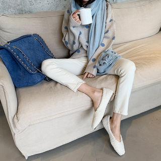 Square-toe Fleece Flats