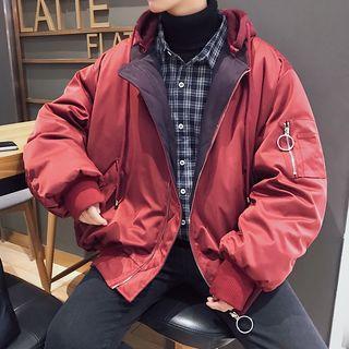 Mock-two Color-block Hooded Jacket