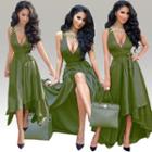 Deep V-neck Party Dress