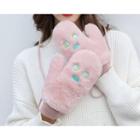 Embroidered Fluffy Gloves