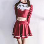 Letter Long-sleeve 2-piece Swimdress