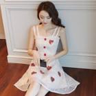 Heart Strappy A-line Lace Dress