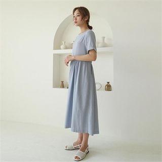 Tie-back A-line Midi Dress