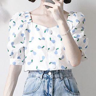 Pear Print Short-sleeve Top