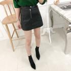 Zip-front Faux-leather Miniskirt