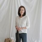 Half-placket Cotton T-shirt