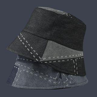 Paneled Denim Bucket Hat
